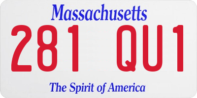MA license plate 281QU1