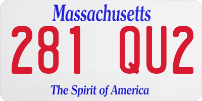 MA license plate 281QU2