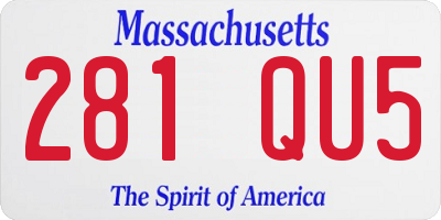MA license plate 281QU5