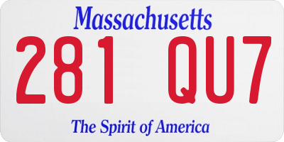 MA license plate 281QU7