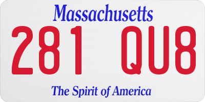 MA license plate 281QU8