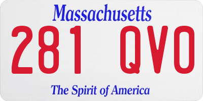 MA license plate 281QV0