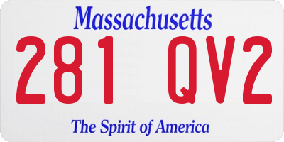 MA license plate 281QV2