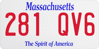 MA license plate 281QV6