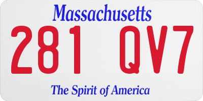 MA license plate 281QV7