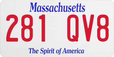 MA license plate 281QV8
