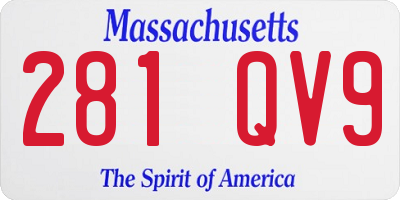 MA license plate 281QV9