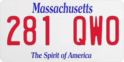 MA license plate 281QW0