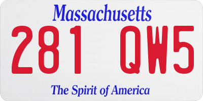 MA license plate 281QW5