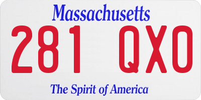 MA license plate 281QX0