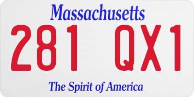 MA license plate 281QX1