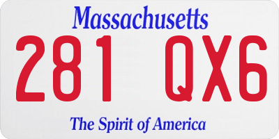 MA license plate 281QX6