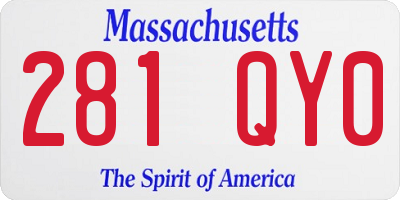 MA license plate 281QY0