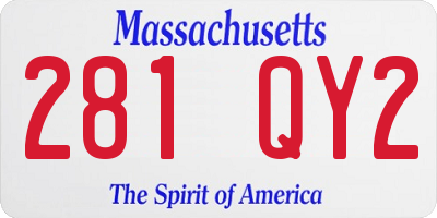 MA license plate 281QY2