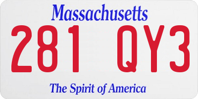 MA license plate 281QY3