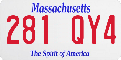 MA license plate 281QY4