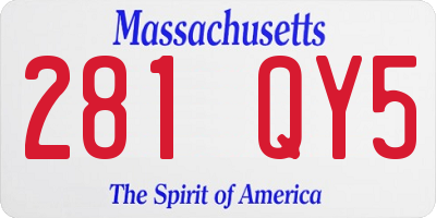 MA license plate 281QY5