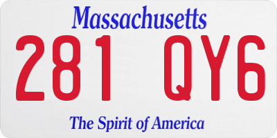 MA license plate 281QY6