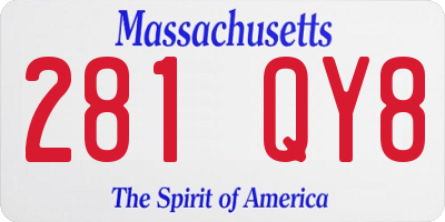 MA license plate 281QY8