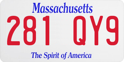 MA license plate 281QY9