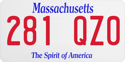 MA license plate 281QZ0