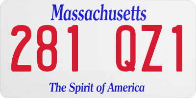 MA license plate 281QZ1