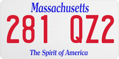 MA license plate 281QZ2