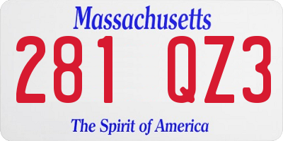 MA license plate 281QZ3