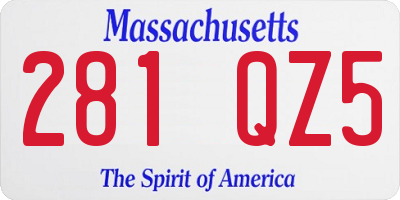 MA license plate 281QZ5