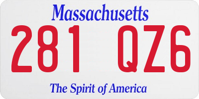 MA license plate 281QZ6