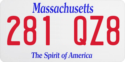 MA license plate 281QZ8