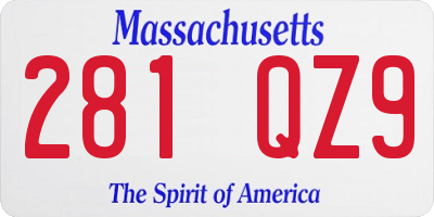 MA license plate 281QZ9