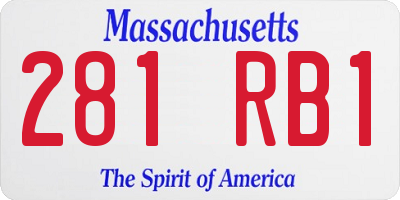 MA license plate 281RB1