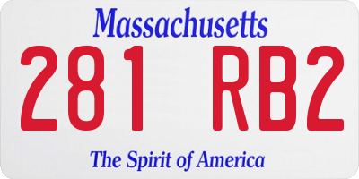 MA license plate 281RB2