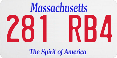 MA license plate 281RB4