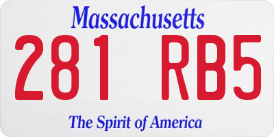MA license plate 281RB5