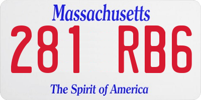MA license plate 281RB6
