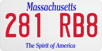 MA license plate 281RB8