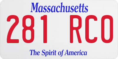 MA license plate 281RC0