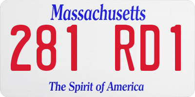 MA license plate 281RD1