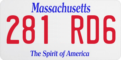 MA license plate 281RD6