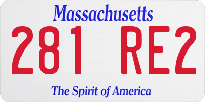 MA license plate 281RE2