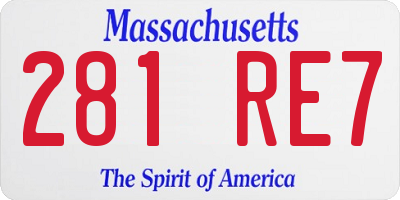 MA license plate 281RE7