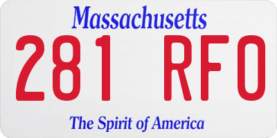 MA license plate 281RF0