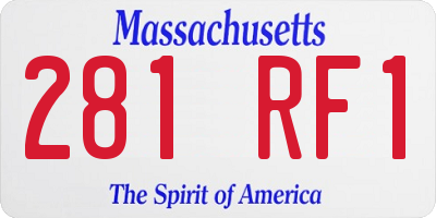 MA license plate 281RF1