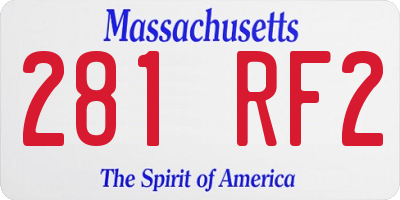 MA license plate 281RF2