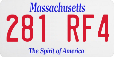 MA license plate 281RF4