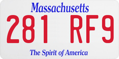 MA license plate 281RF9