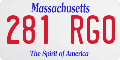 MA license plate 281RG0