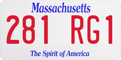 MA license plate 281RG1